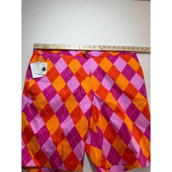 *NWT* Loudmouth RASPBERRY SUREBET Golf Shorts Size 40 Argyle - Picture 4 of 5